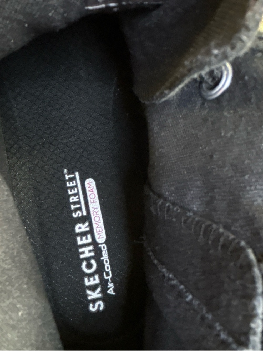 Skechers Street LA High Top Sneakers Womens 8 Black Textured Leather Tennis Shoe - Picture 5 of 14